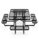 Black |#| Commercial 46 Inch Square Expanded Mesh Metal Picnic Table with Anchors - Black