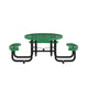 Green |#| Commercial 46" Round Wheelchair Accessible Metal Outdoor Picnic Table - Green