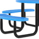 Blue |#| Commercial 46" Round Wheelchair Accessible Metal Outdoor Picnic Table - Blue