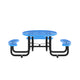 Blue |#| Commercial 46" Round Wheelchair Accessible Metal Outdoor Picnic Table - Blue