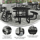 Black |#| Commercial 46" Round Wheelchair Accessible Metal Outdoor Picnic Table - Black