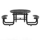 Black |#| Commercial 46" Round Wheelchair Accessible Metal Outdoor Picnic Table - Black