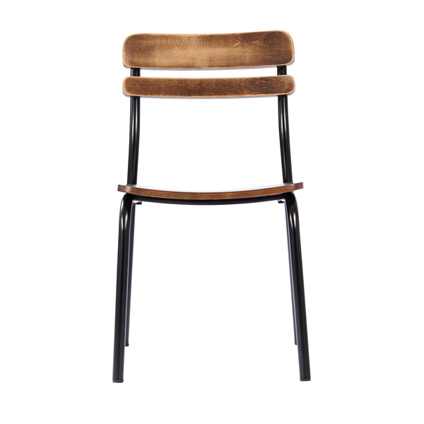 Antique Copper |#| Commercial Solid Wood Dining Chair with Black Frame and Antique Copper Finish
