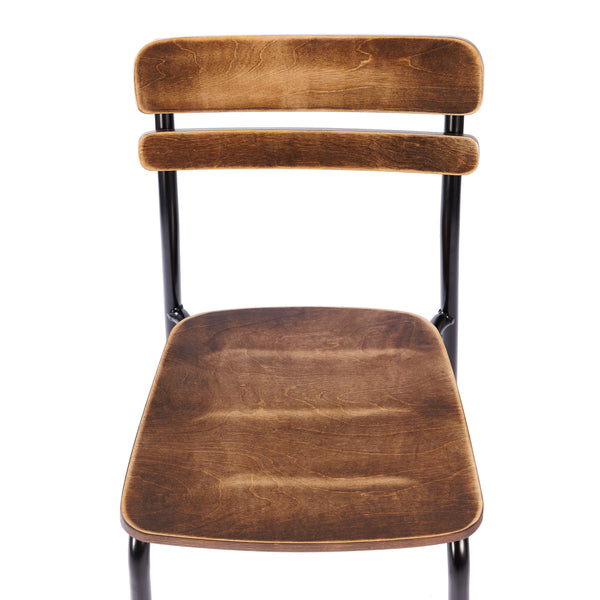 Antique Copper |#| Commercial Solid Wood Dining Chair with Black Frame and Antique Copper Finish