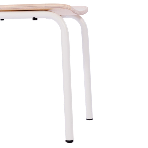 Antique White |#| Commercial Solid Wood Dining Chair with White Frame and Antique White Finish