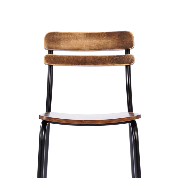 Antique Copper |#| Commercial Solid Wood Dining Chair with Black Frame and Antique Copper Finish