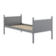 Gray,Twin |#| Twin Over Twin Convertible Slatted Solid Wood Bunk Bed Frame for Kids in Gray
