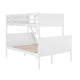 White,Full |#| Twin Over Full Convertible Slatted Solid Wood Bunk Bed Frame for Kids in White