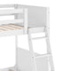 White,Twin |#| Twin Over Twin Convertible Slatted Solid Wood Bunk Bed Frame for Kids in White