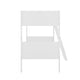 White,Twin |#| Twin Over Twin Convertible Slatted Solid Wood Bunk Bed Frame for Kids in White