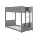 Gray |#| Twin Over Twin Convertible Solid Wood Bunk Bed Frame for Kids in Gray