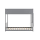 Gray |#| Twin Over Twin Convertible Solid Wood Bunk Bed Frame for Kids in Gray