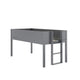 Gray |#| Twin Over Twin Convertible Solid Wood Bunk Bed Frame for Kids in Gray