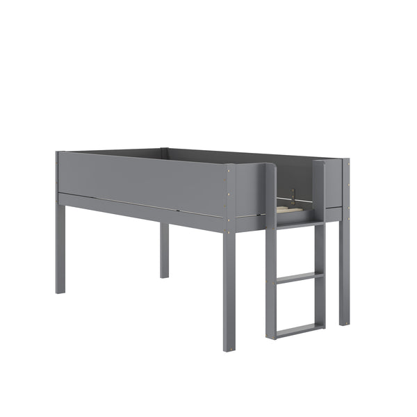 Gray |#| Twin Over Twin Convertible Solid Wood Bunk Bed Frame for Kids in Gray