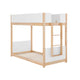 White/Natural |#| Twin Over Twin Convertible Solid Wood Bunk Bed Frame for Kids in White/Natural