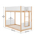 White/Natural |#| Twin Over Twin Convertible Solid Wood Bunk Bed Frame for Kids in White/Natural