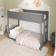 Gray |#| Twin Over Twin Convertible Solid Wood Bunk Bed Frame for Kids in Gray