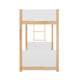 White/Natural |#| Twin Over Twin Convertible Solid Wood Bunk Bed Frame for Kids in White/Natural