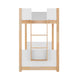 White/Natural |#| Twin Over Twin Convertible Solid Wood Bunk Bed Frame for Kids in White/Natural