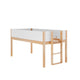 White/Natural |#| Twin Over Twin Convertible Solid Wood Bunk Bed Frame for Kids in White/Natural