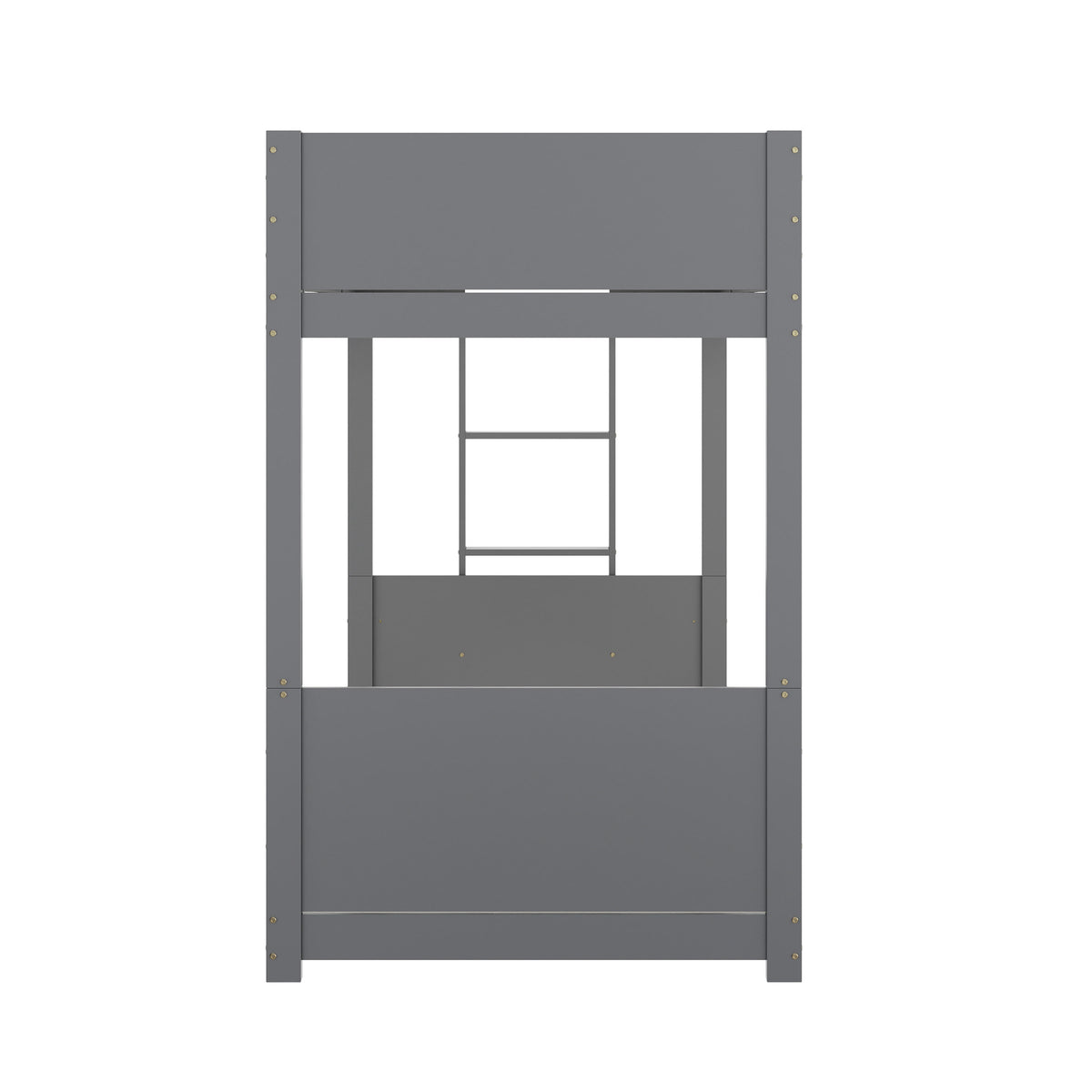 Gray |#| Twin Over Twin Convertible Solid Wood Bunk Bed Frame for Kids in Gray