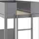 Gray |#| Twin Over Twin Convertible Solid Wood Bunk Bed Frame for Kids in Gray