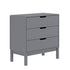 Gray |#| Wooden 3-Drawer Dresser with Smooth Bearing Slides for Kids Bedroom in Gray