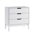 White |#| Wooden 3-Drawer Dresser with Smooth Bearing Slides for Kids Bedroom in White