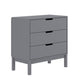 Gray |#| Wooden 3-Drawer Dresser with Smooth Bearing Slides for Kids Bedroom in Gray