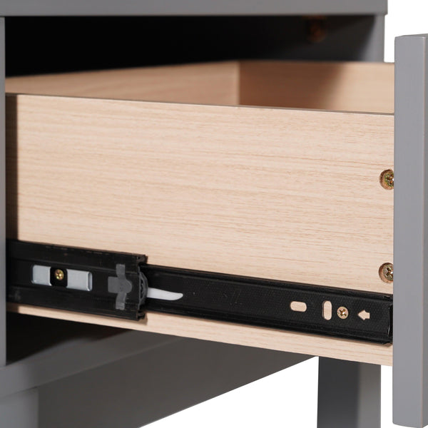 Gray |#| Wooden 3-Drawer Dresser with Smooth Bearing Slides for Kids Bedroom in Gray