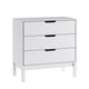 White |#| Wooden 3-Drawer Dresser with Smooth Bearing Slides for Kids Bedroom in White