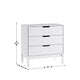 White |#| Wooden 3-Drawer Dresser with Smooth Bearing Slides for Kids Bedroom in White