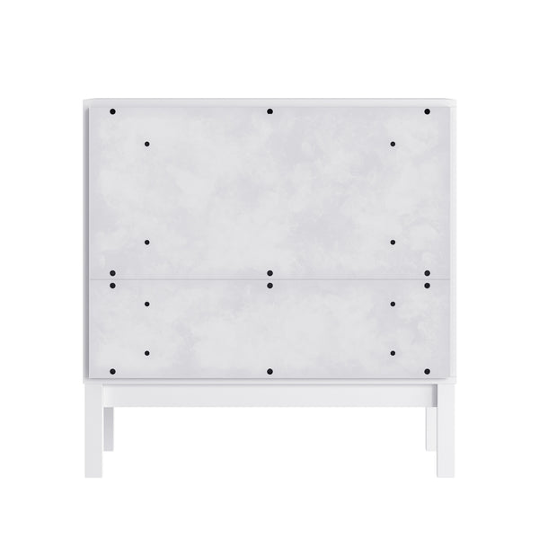 White |#| Wooden 3-Drawer Dresser with Smooth Bearing Slides for Kids Bedroom in White