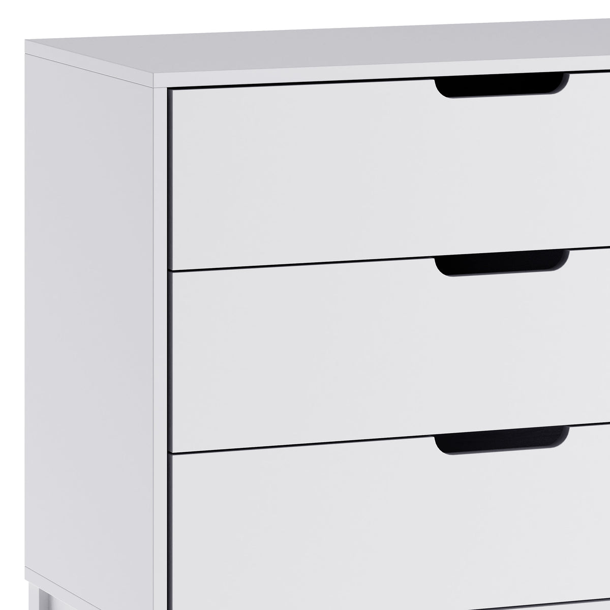 White |#| Wooden 3-Drawer Dresser with Smooth Bearing Slides for Kids Bedroom in White