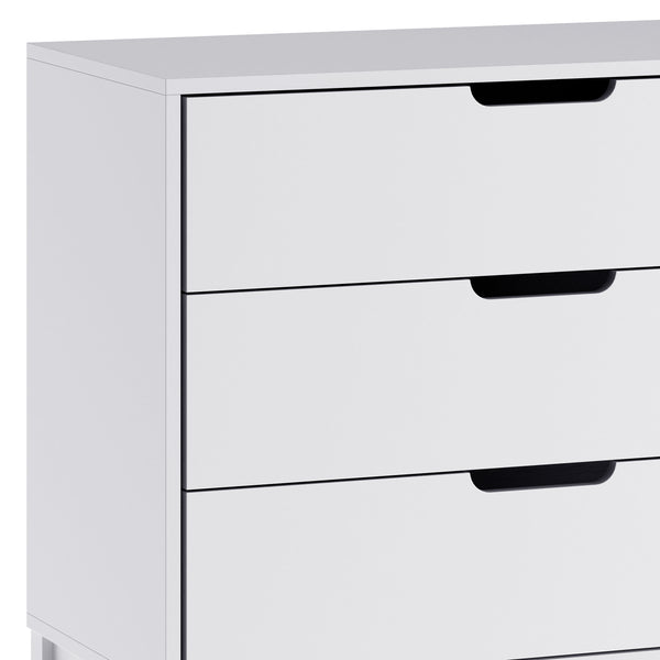 White |#| Wooden 3-Drawer Dresser with Smooth Bearing Slides for Kids Bedroom in White