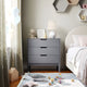 Gray |#| Wooden 3-Drawer Dresser with Smooth Bearing Slides for Kids Bedroom in Gray