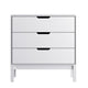 White |#| Wooden 3-Drawer Dresser with Smooth Bearing Slides for Kids Bedroom in White