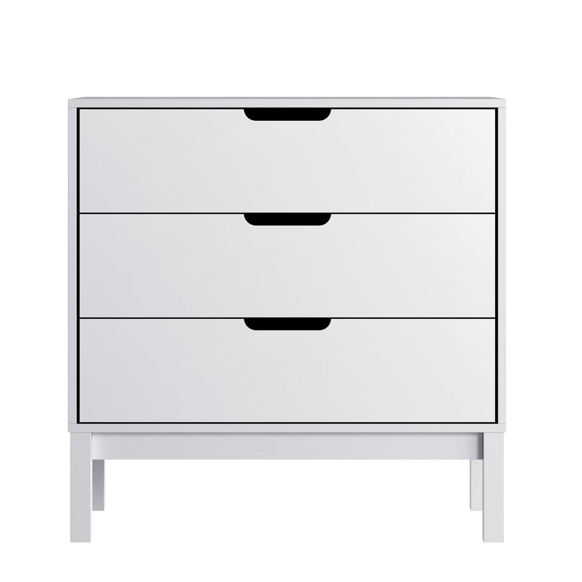 White |#| Wooden 3-Drawer Dresser with Smooth Bearing Slides for Kids Bedroom in White