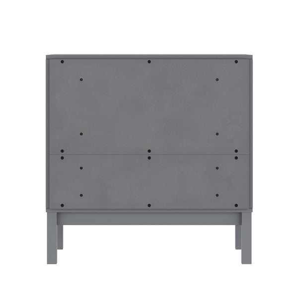 Gray |#| Wooden 3-Drawer Dresser with Smooth Bearing Slides for Kids Bedroom in Gray