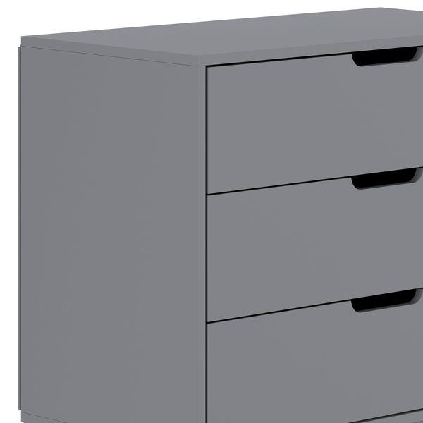 Gray |#| Wooden 3-Drawer Dresser with Smooth Bearing Slides for Kids Bedroom in Gray