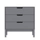 Gray |#| Wooden 3-Drawer Dresser with Smooth Bearing Slides for Kids Bedroom in Gray
