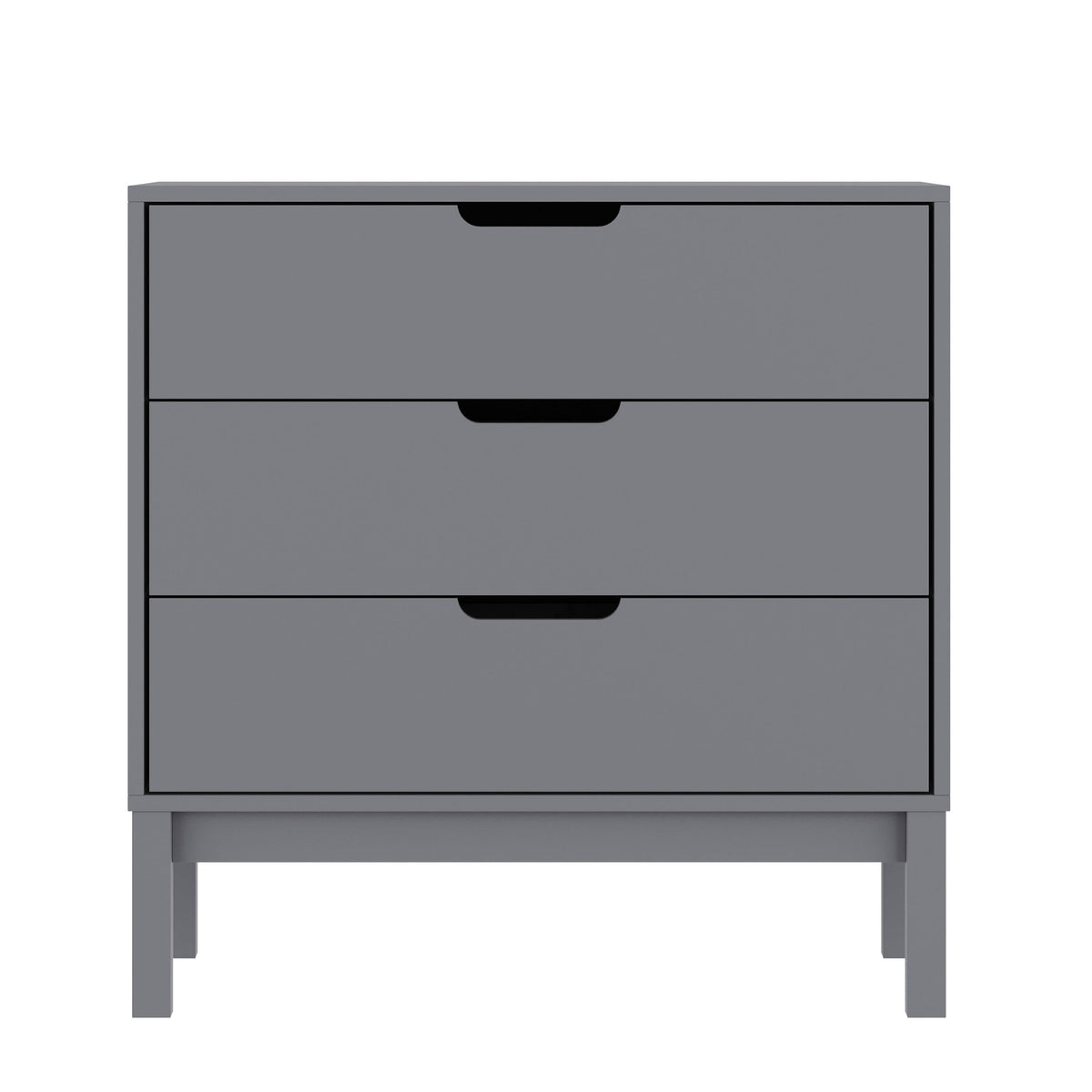 Gray |#| Wooden 3-Drawer Dresser with Smooth Bearing Slides for Kids Bedroom in Gray