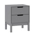 Gray |#| Wooden Night Stand for Kids Bedroom with 2 Storage Drawers in Gray