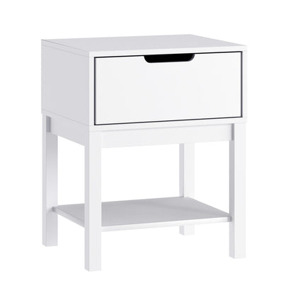 Wooden Night Stand for Kids Bedroom with Storage Drawer and Shelf - View 1