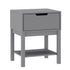 Gray |#| Wooden Night Stand for Kids Bedroom with Storage Drawer and Shelf in Gray