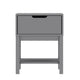 Gray |#| Wooden Night Stand for Kids Bedroom with Storage Drawer and Shelf in Gray