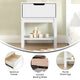 White |#| Wooden Night Stand for Kids Bedroom with Storage Drawer and Shelf in White