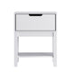 White |#| Wooden Night Stand for Kids Bedroom with Storage Drawer and Shelf in White