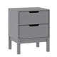 Gray |#| Wooden Night Stand for Kids Bedroom with 2 Storage Drawers in Gray