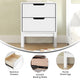 White |#| Wooden Night Stand for Kids Bedroom with 2 Storage Drawers in White